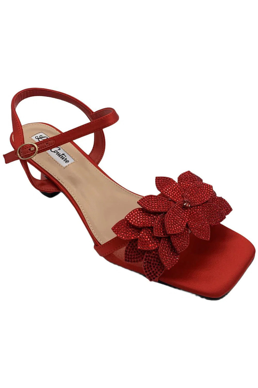 Lady Couture of NY Women's Lori Slingback Heeled Sandals Red - Medium
